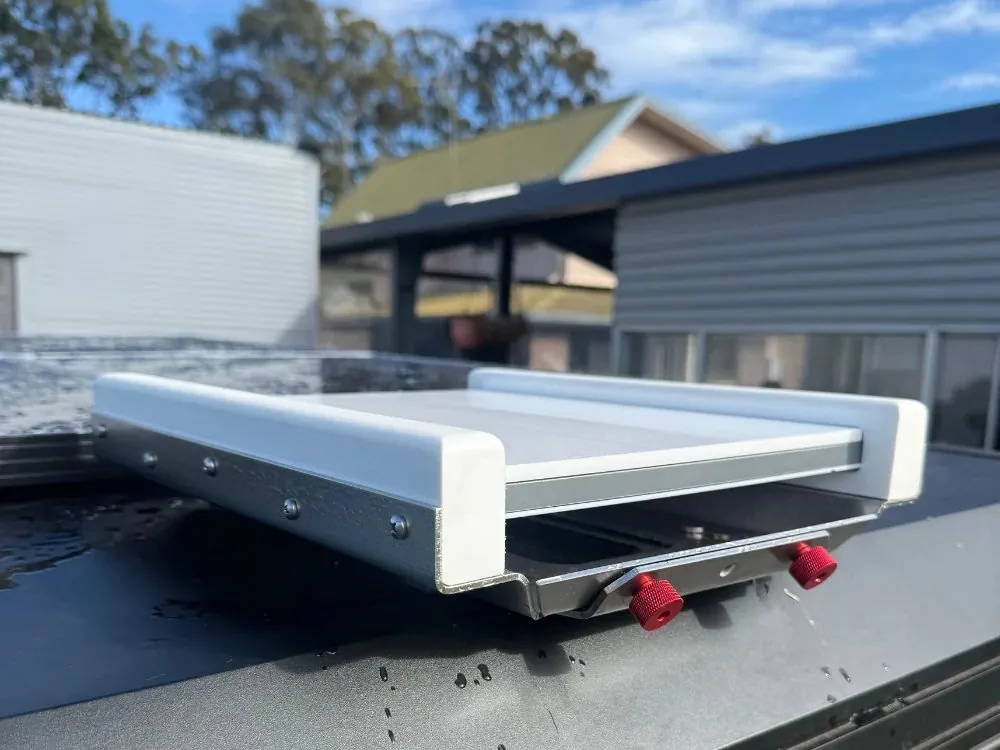 Starlink Mini on our mount on a ute roof