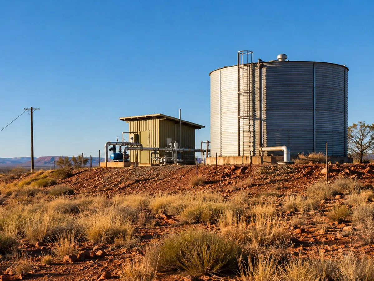 Remote pump station and reservoir tank